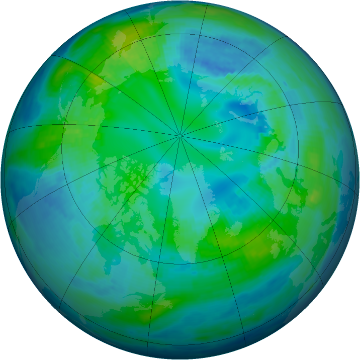 Arctic ozone map for 23 October 1992